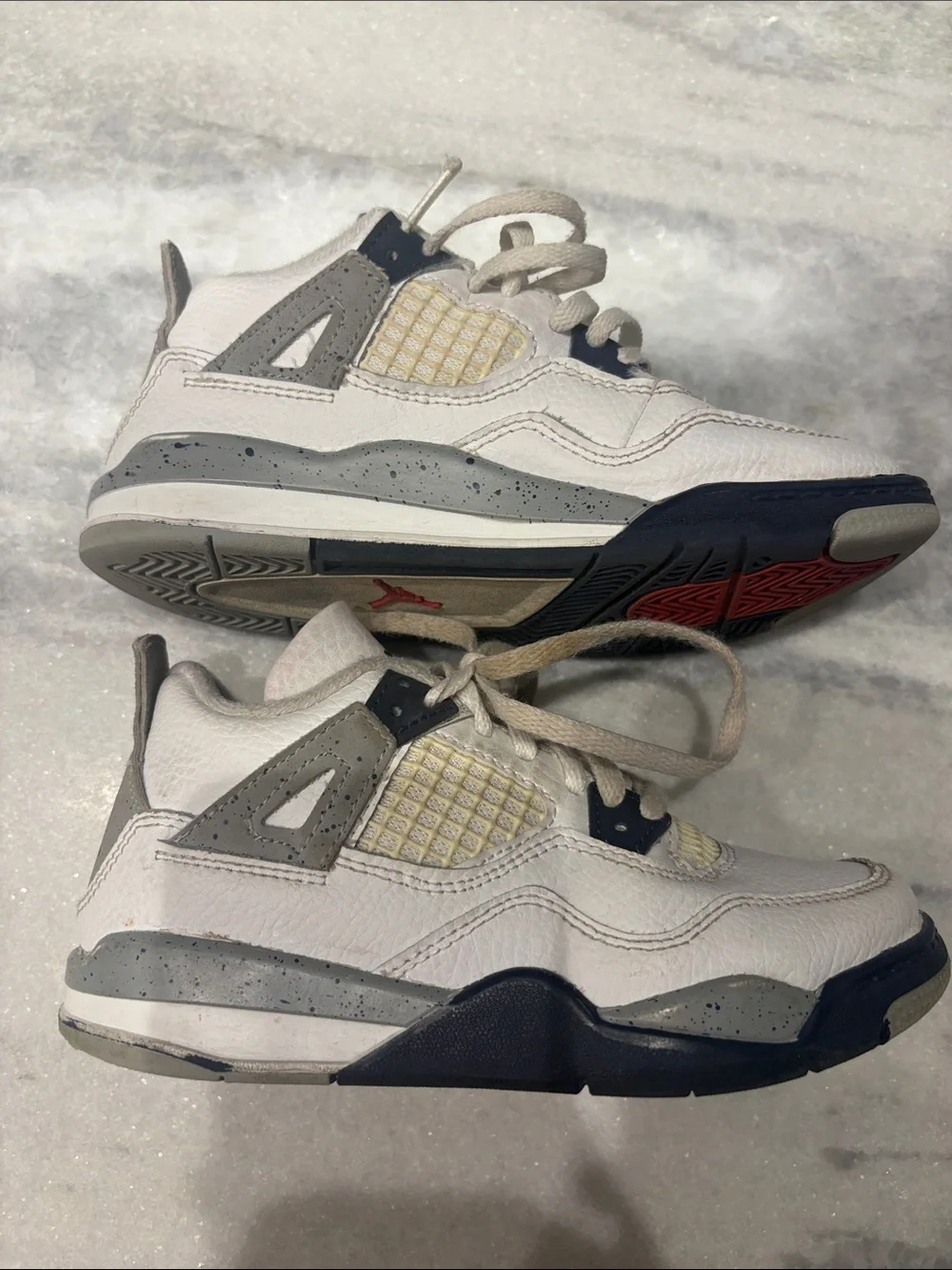 Jordan Retro Sneakers in White, Navy and Cream
